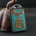 Ebony Exorcism Gourd Lake Blue Nepal Single Pendant