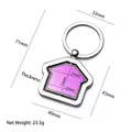 Portachiavi rotante in metallo a forma di casa argento e rosa con dimensioni - Forma della Casa / Viola