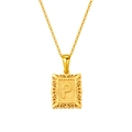 Collier en acier inoxydable plaqué or 18K avec pendentif lettre P ajouré - Lettre P(SP598G-P)
