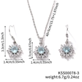 Guide détaillé des dimensions pour parure flocon bleu clair avec poids et mesures - Style Bleu Clair (KSS00078-3)