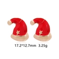 Christmas Santa hat stud earrings in red and gold finish with size and weight specs - Red Christmas Hat with Rhinestone