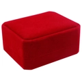 Closed red velvet jewelry gift box for necklace pendant with premium soft texture - Red