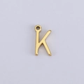 Polished 18K gold-plated stainless steel letter K pendant charm for DIY jewelry - K (Bracelet Accessory) / Gold