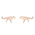 Minimalist dinosaur stud earrings in rose gold finish for a stylish animal jewelry look - Dinosaur / Rose Gold