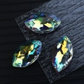 Three marquise-cut AB crystal pendants with vibrant iridescent finish and top-drilled holes - 48MM Marquise Shape / Rainbow AB