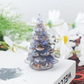 Mini sapin de Noël en résine pour table avec textures de pierre bleues et brunes - 43 Agate bleue