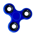Three-arm fidget spinner in blue finish with black balance weights on white background - Classic Blue with Iron Weight