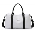 Black and white large capacity Oxford cloth fitness travel bag with shoulder strap - Off White