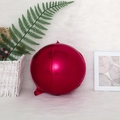 Glossy magenta 4D round foil balloon with metallic finish for festive party decoration - 4D Sphere Pomegranate Red / 10"