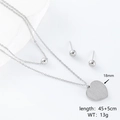 Set gioielli con collana con ciondolo a cuore satinato e orecchini a sfera in acciaio - Cuore Rotondo