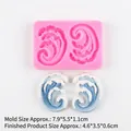 Molde de silicona rosa en forma de olas con decoraciones de fondant para tarta - 17-912 / Rosa