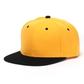 Casquette hip-hop à bord plat en jaune et noir au design contrasté moderne - Jaune/Noir