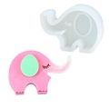 Moule en silicone 3D éléphant de dessin animé pour gâteau fondant et bougie DIY - Style Éléphant Blanc (50-2948-D)