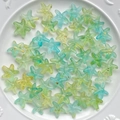 DIY colorful gradient starfish acrylic beads with gold glitter for jewelry making - Green