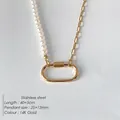 DIY Perlenkette mit goldenen Gliedern und ovalem Verschluss aus 14K Edelstahl - Großer Karabiner Mix Perle Gliederkette (XNL0045-2) / 14K-Gold