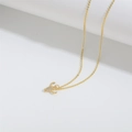 Collier doré délicat avec pendentif tête de taureau orné de zircons brillants - Tête de Taureau