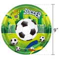 9-inch soccer themed disposable paper plate for World Cup party decorations - Large Soccer Plates