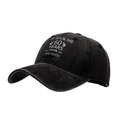Washed black retro baseball cap with 60th birthday slogan in a 45-degree side view - 60 Years Birthday Style - Black