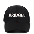 Cappellino da baseball nero classico con ricamo BRIDGES bianco in twill di cotone - Regolabile / Nero