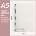A5 pink spiral notebook with 80 sheets of 12-line English four-line grid paper - A5 Spiral - English Ruling Pages (80 Sheets)