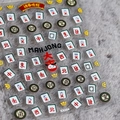 5D Mahjong and New Year nail stickers with lucky charms on a transparent background - Mahjong Wan and Wind Tiles (KX004)