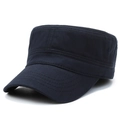 Klassische marineblaue Armee-Kappe für Herren aus Baumwolle mit feiner Naht und Ösen - Marineblau / Einheitsgröße