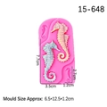 Pink silicone seahorse mold for fondant and crafts with two detailed sizes - #2 Pink Large Seahorse