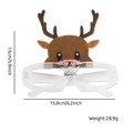 Christmas LED reindeer glasses with brown plush antlers measuring 15.8cm in width - Christmas Glasses Style E