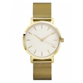 Elegant gold Milanese mesh strap watch with a minimalist ivory dial for women - Light Gold Mesh