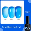 LILY'CUTE SG01 Seeblau semi-transparenter Gelee-Nagellack mit Meeresglas-Effekt - Klar Blau-SG01