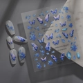 5D jelly butterfly and flower nail art stickers Co-108 in blue and purple gradient - Blue Butterfly Relief Style (CO-108)
