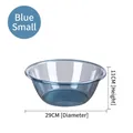 Blue translucent plastic washbasin small size 29cm diameter for home and dormitory - Round Small Blue