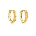 Gold plated S925 silver hoop earrings with orange enamel and champagne zircon stones - Orange Yellow