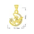 Pendentif lune et licorne plaqué or 18 carats avec cristaux incrustés, 16x12,5mm - Q10 Lune