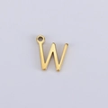 Polished 18K gold letter W alphabet pendant charm for DIY jewelry making - W (Bracelet Accessory) / Gold