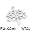 Pendentif Arbre de Vie évidé en argent acier inoxydable, taille 24x20mm poids 2g bijoux - Style Arbre de Vie Creux Argenté (KLJ4263-Z)