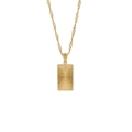 Collana in acciaio inossidabile placcato oro 18K con ciondolo rettangolare texture sole - Stile Rettangolo