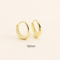 Minimalist 10mm golden S925 silver irregular geometric hoop earrings with polished finish - Golden (10mm)