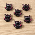Close-up of cute black and pink resin cartoon bat charms for DIY phone case craft decoration - 10 Pieces Pack / Bat