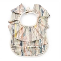 Waterproof baby bib featuring colorful abstract patterns and elegant wing-shaped ruffles - Wings - Retro Stripes / One Size
