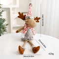 Renna di Natale in peluche grigio con cappello a fiocco di neve, variante seduta 42cm - Renna seduta con cappello a punta e gambe a penzoloni