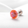 Sparkling orange-red cubic zirconia stud earring with screw back titanium steel post - Orange Red 6.2MM(A013-35#)