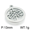 Poliertes Edelstahl Lebensbaum Anhänger 13mm für DIY Schmuckherstellung Zubehör - Silberner hohler Lebensbaum-Anhänger (KLJ4268-Z)