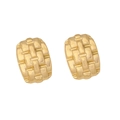 Minimalistische gewebte geometrische Ohrstecker aus Edelstahl in Gold für Damen - Gewebter Geometrischer Rechteckiger Stil (3#)