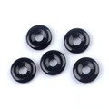 Five black natural agate stone donut pendants for DIY jewelry and necklaces - 18mm Black Agate (Single)