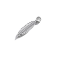 Pendentif plume en argent poli avec anneau de suspension pour bracelets minimalistes - Argent-Plume