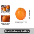 Artificial oval orange with realistic peel texture, 9cm height for home decoration - Orange-Oval