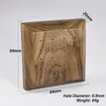 Square walnut wood jewelry display stand with 16 metal tubes for ear studs and body piercings - Style 14-0.9mm Thread / Small Square 0.9mm Thread