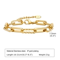 18k gold plated chunky chain bracelet with twisted link design and 7.5mm width - BR-1705G (7.5mm Width/16-21cm Length)