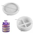 DIY silicone mold for round layered storage box with striped texture and dividers - Stripe Pattern Storage Box (Striped Lid + Body)